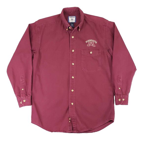 Vintage Lee Denim Collection University of Minnesota Mens Small Burgundy Shirt - Picture 1 of 5